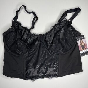 Sofia Intimates by Sofia Vergara Women's Size 38D Black Embroidered Bustier NWT